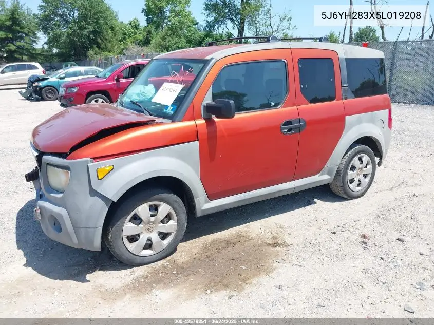 2005 Honda Element Lx VIN: 5J6YH283X5L019208 Lot: 42579291
