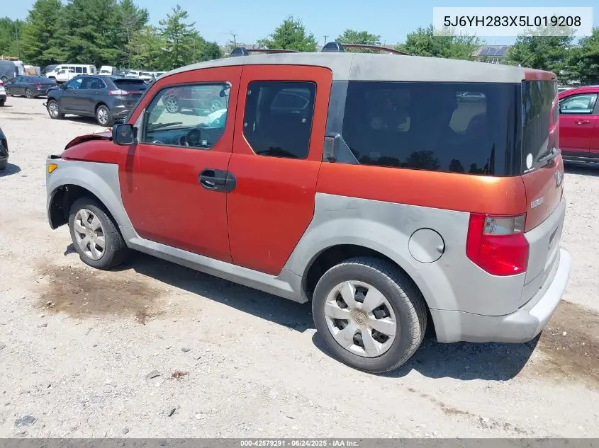 2005 Honda Element Lx VIN: 5J6YH283X5L019208 Lot: 42579291