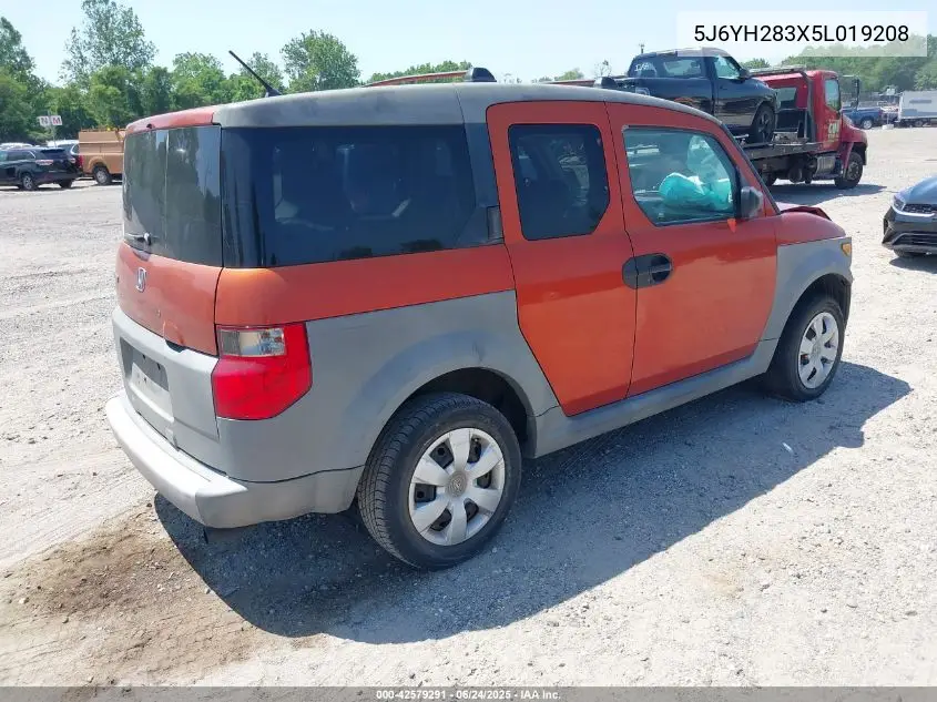 2005 Honda Element Lx VIN: 5J6YH283X5L019208 Lot: 42579291