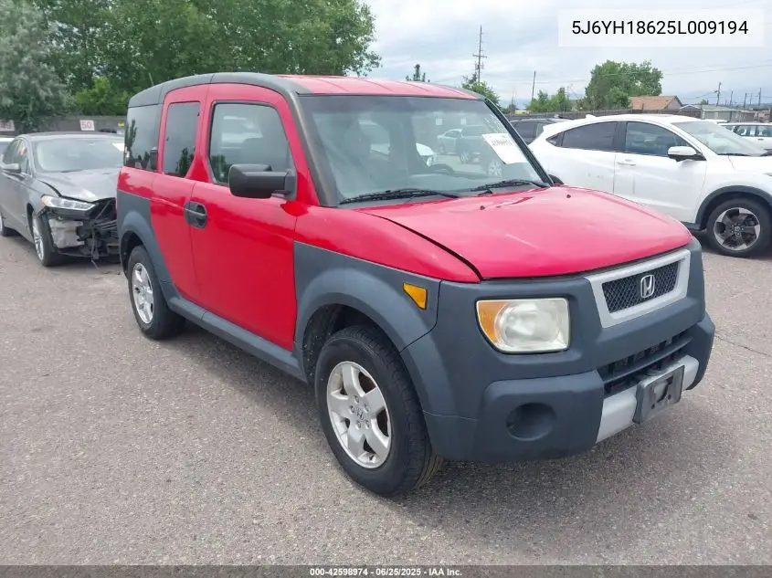 2005 Honda Element Ex VIN: 5J6YH18625L009194 Lot: 42598974