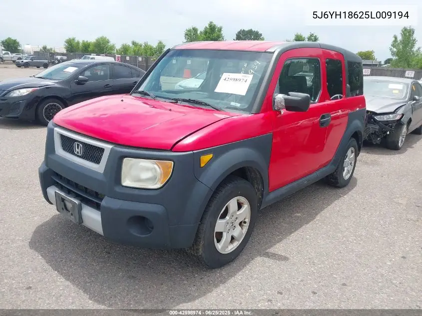 2005 Honda Element Ex VIN: 5J6YH18625L009194 Lot: 42598974