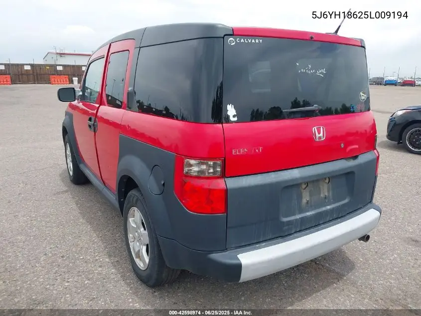 2005 Honda Element Ex VIN: 5J6YH18625L009194 Lot: 42598974