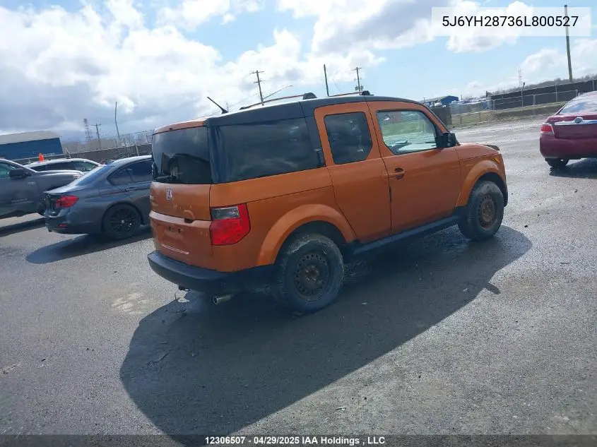 2006 Honda Element Y-Package VIN: 5J6YH28736L800527 Lot: 12306507X