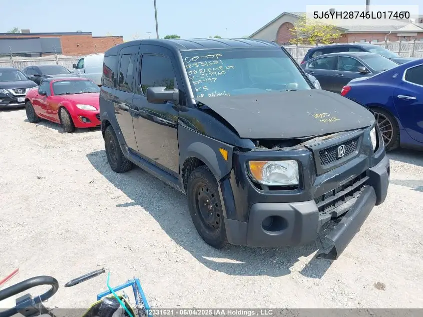 2006 Honda Element Y-Package VIN: 5J6YH28746L017460 Lot: 12331621