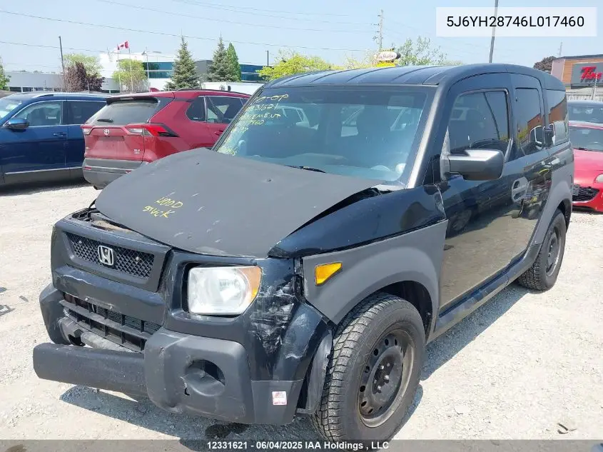 2006 Honda Element Y-Package VIN: 5J6YH28746L017460 Lot: 12331621