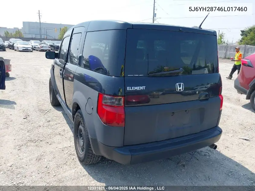 2006 Honda Element Y-Package VIN: 5J6YH28746L017460 Lot: 12331621