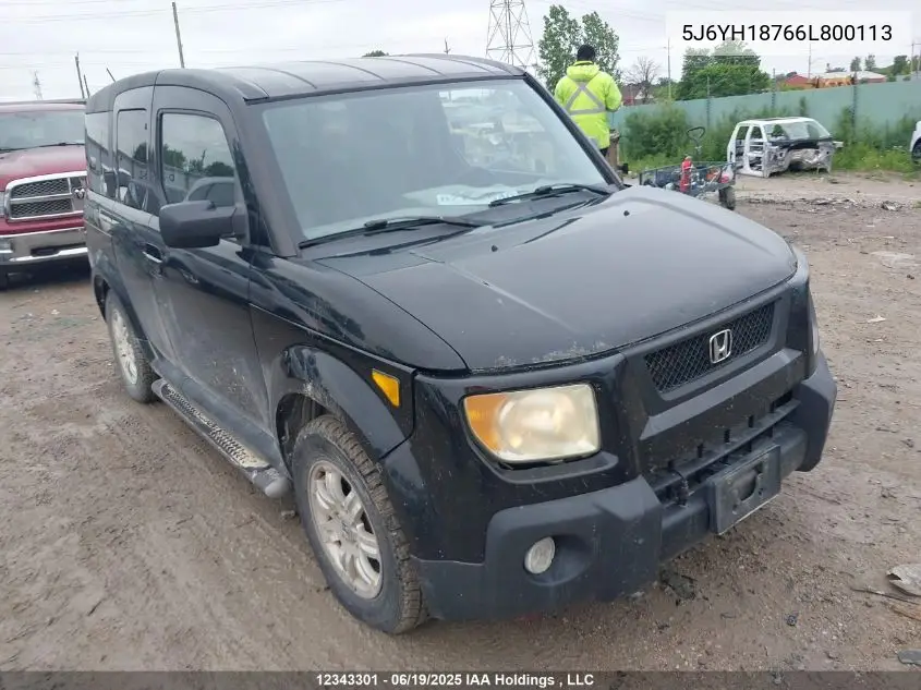 2006 Honda Element Ex VIN: 5J6YH18766L800113 Lot: 12343301