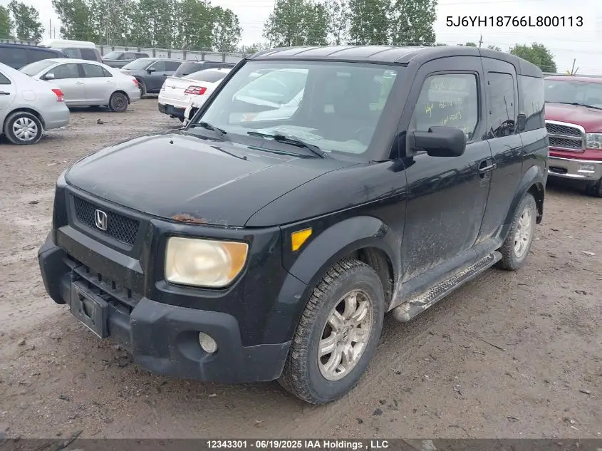 2006 Honda Element Ex VIN: 5J6YH18766L800113 Lot: 12343301