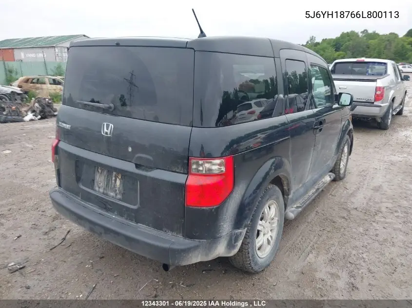 2006 Honda Element Ex VIN: 5J6YH18766L800113 Lot: 12343301