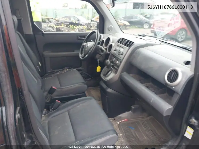2006 Honda Element Ex VIN: 5J6YH18766L800113 Lot: 12343301