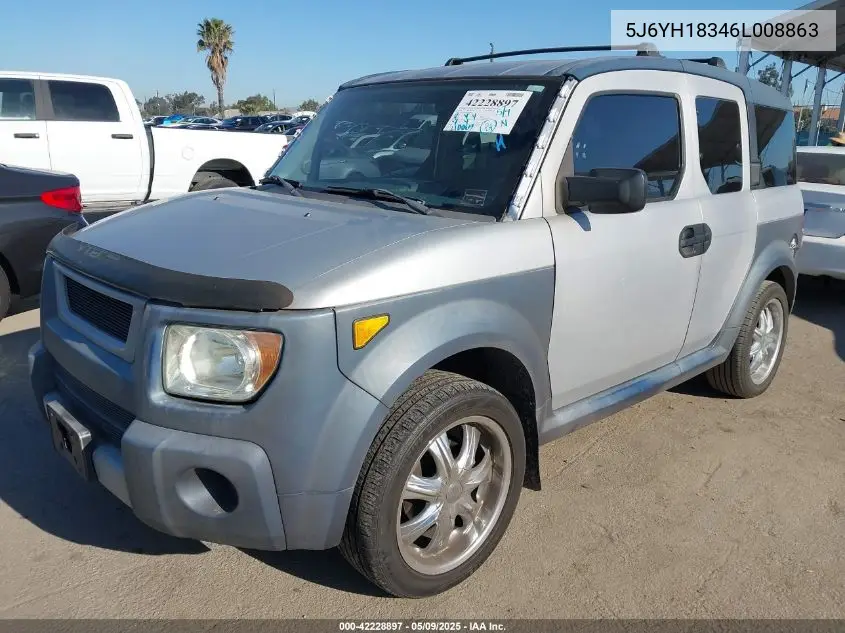 2006 Honda Element Lx VIN: 5J6YH18346L008863 Lot: 42228897