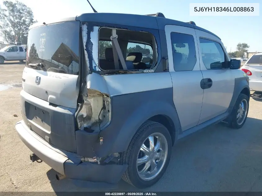 2006 Honda Element Lx VIN: 5J6YH18346L008863 Lot: 42228897