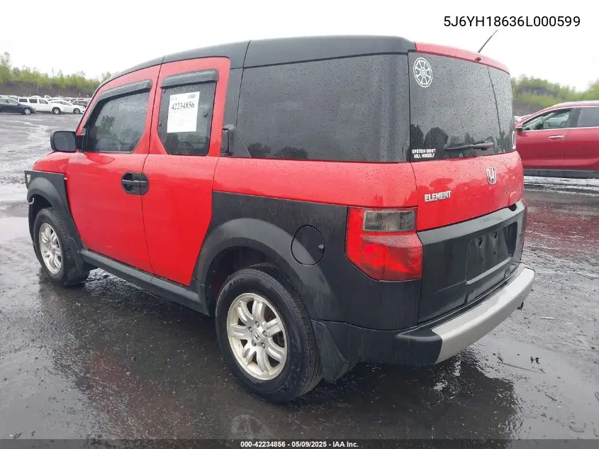 2006 Honda Element Ex VIN: 5J6YH18636L000599 Lot: 42234856