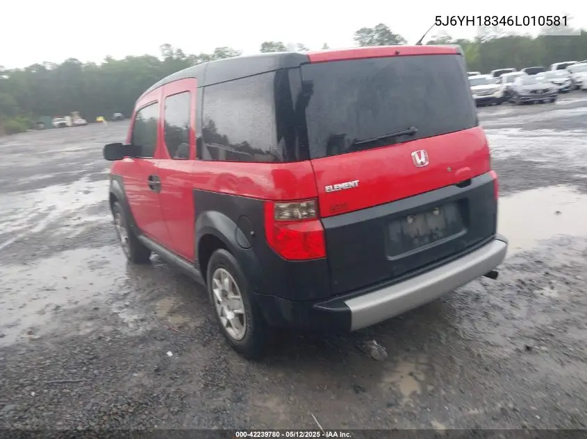 2006 Honda Element Lx VIN: 5J6YH18346L010581 Lot: 42239780