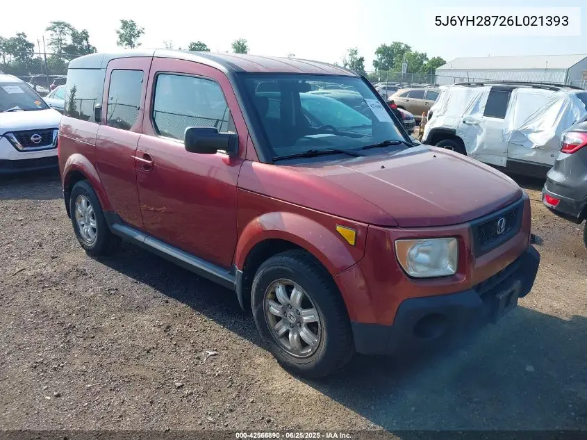 2006 Honda Element Ex-P VIN: 5J6YH28726L021393 Lot: 42566890
