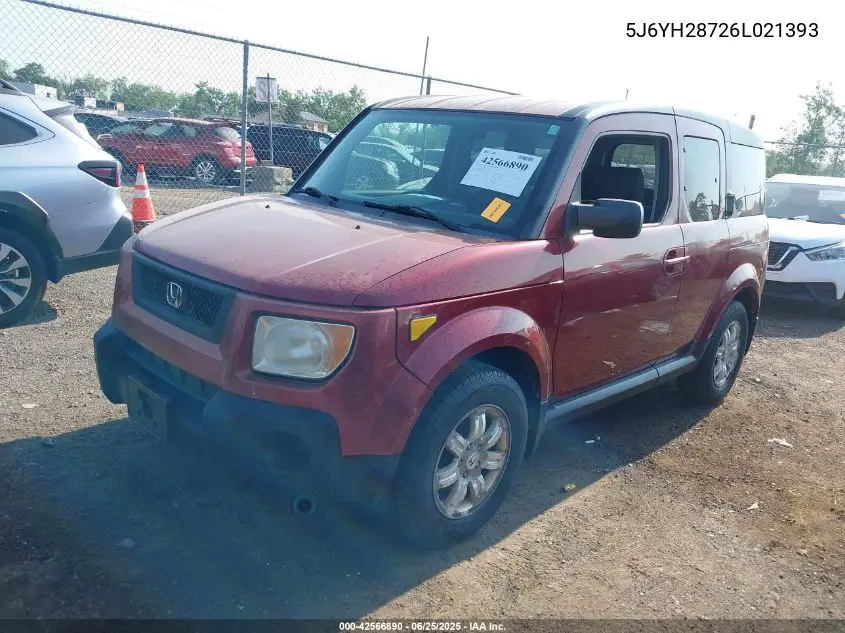 2006 Honda Element Ex-P VIN: 5J6YH28726L021393 Lot: 42566890
