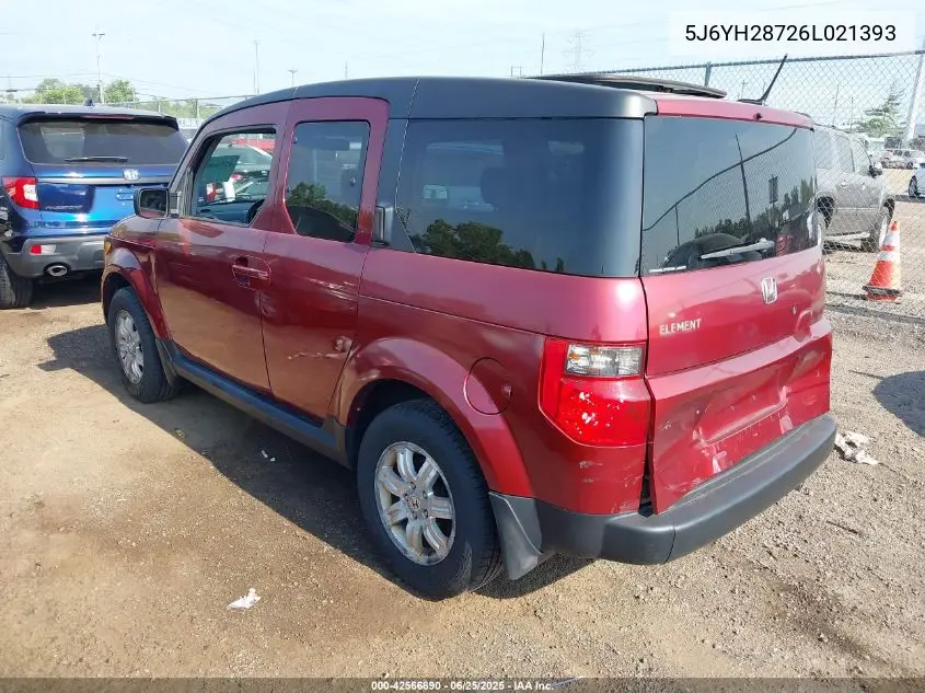 2006 Honda Element Ex-P VIN: 5J6YH28726L021393 Lot: 42566890