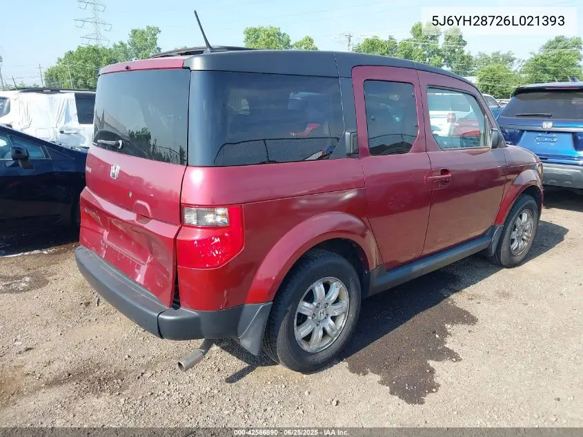 2006 Honda Element Ex-P VIN: 5J6YH28726L021393 Lot: 42566890