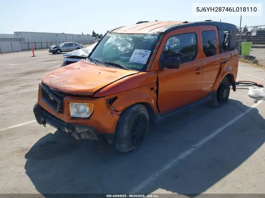 2006 Honda Element Ex-P VIN: 5J6YH28746L018110 Lot: 42585525