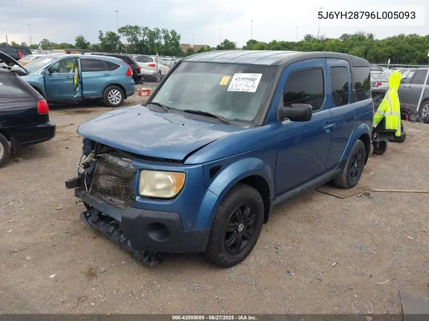 2006 Honda Element Ex-P VIN: 5J6YH28796L005093 Lot: 42595089