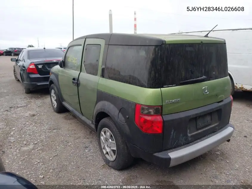 2006 Honda Element Lx VIN: 5J6YH28346L026608 Lot: 42623703