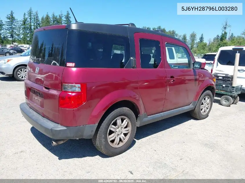 2006 Honda Element Ex-P VIN: 5J6YH28796L003280 Lot: 42626702