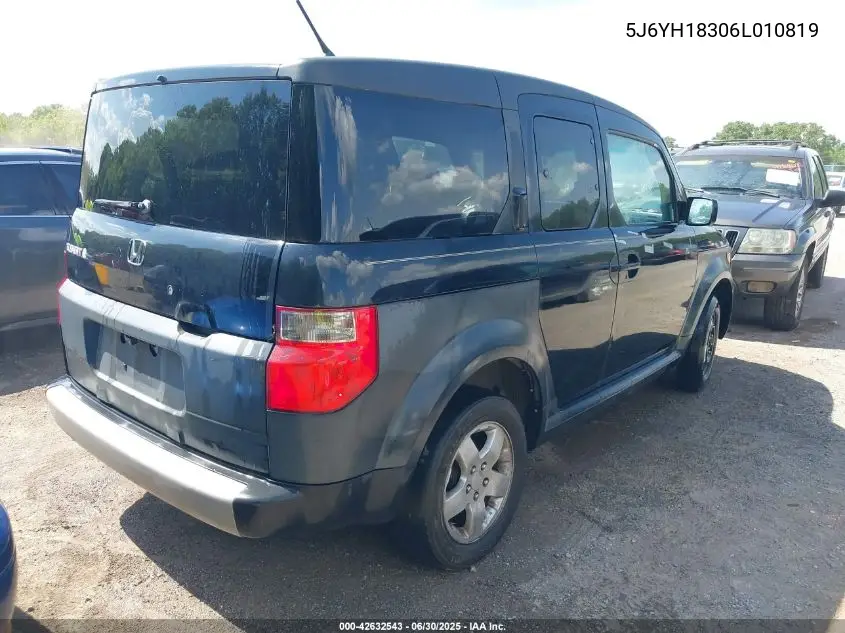 2006 Honda Element Lx VIN: 5J6YH18306L010819 Lot: 42632543