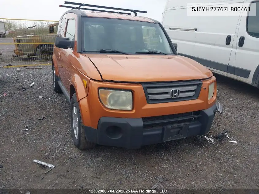2007 Honda Element Ex VIN: 5J6YH27767L800461 Lot: 12302980