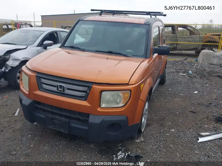 2007 Honda Element Ex VIN: 5J6YH27767L800461 Lot: 12302980