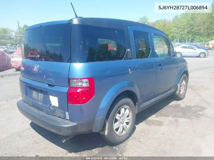 2007 Honda Element Ex VIN: 5J6YH28727L006894 Lot: 42221476