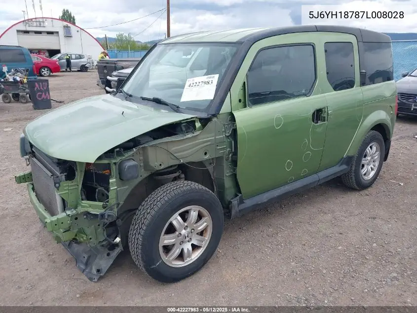 2007 Honda Element Ex VIN: 5J6YH18787L008028 Lot: 42227983