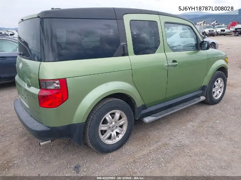 2007 Honda Element Ex VIN: 5J6YH18787L008028 Lot: 42227983