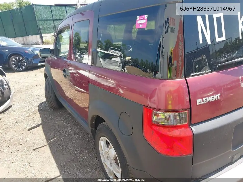 2007 Honda Element Lx VIN: 5J6YH28337L014967 Lot: 42572430
