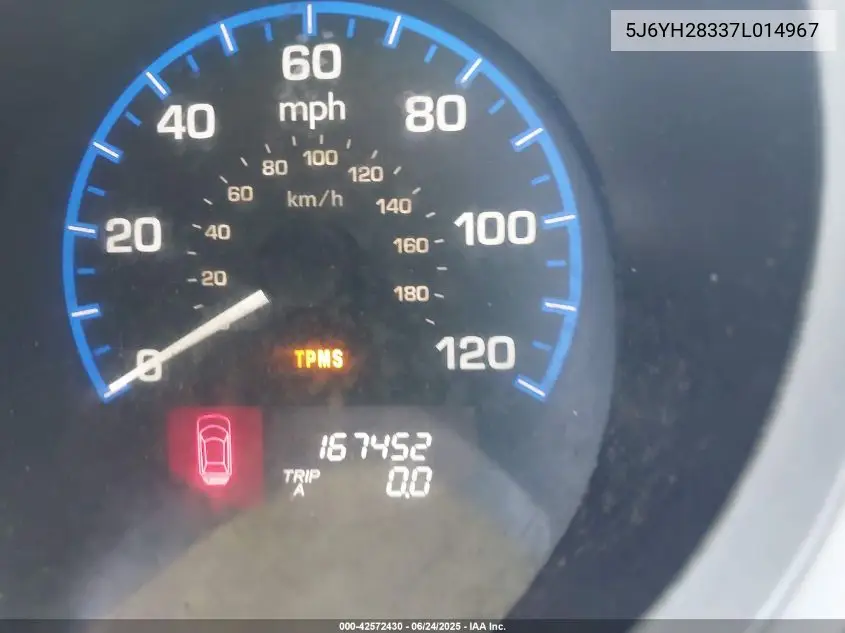 2007 Honda Element Lx VIN: 5J6YH28337L014967 Lot: 42572430