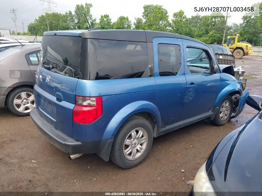 2007 Honda Element Ex VIN: 5J6YH28707L003458 Lot: 42622563