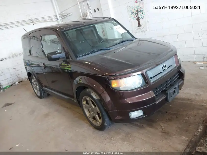 2007 Honda Element Sc VIN: 5J6YH18927L005031 Lot: 42632850