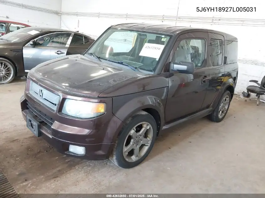 2007 Honda Element Sc VIN: 5J6YH18927L005031 Lot: 42632850