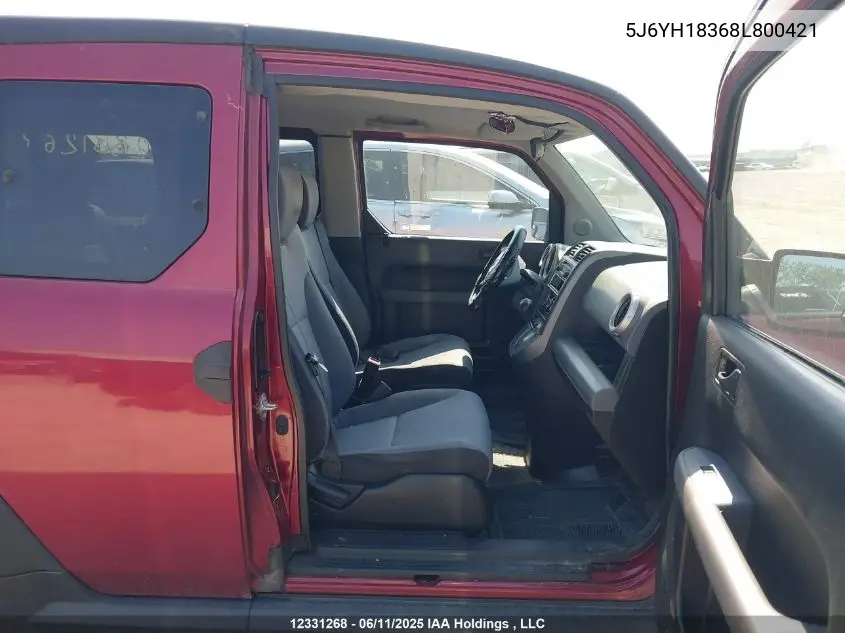 2008 Honda Element Lx VIN: 5J6YH18368L800421 Lot: 12331268X