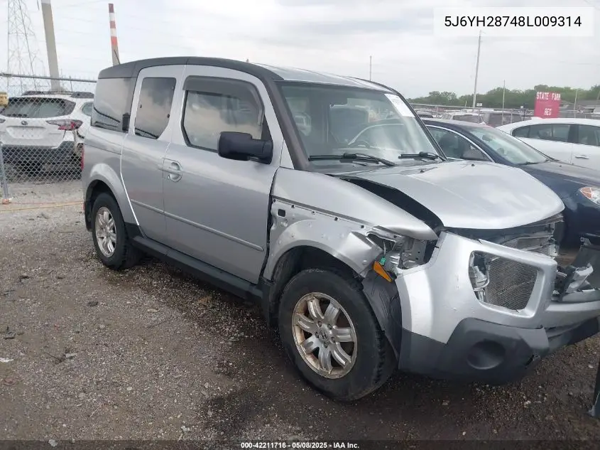 2008 Honda Element Ex VIN: 5J6YH28748L009314 Lot: 42211716