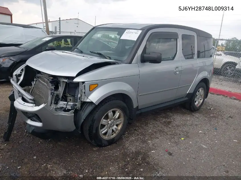 2008 Honda Element Ex VIN: 5J6YH28748L009314 Lot: 42211716