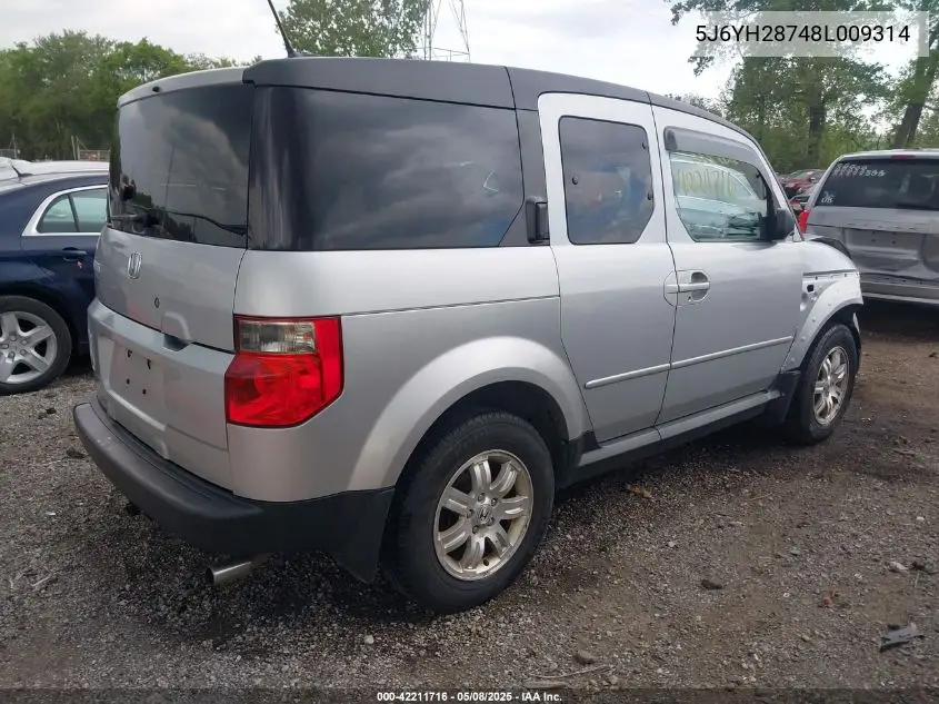 2008 Honda Element Ex VIN: 5J6YH28748L009314 Lot: 42211716