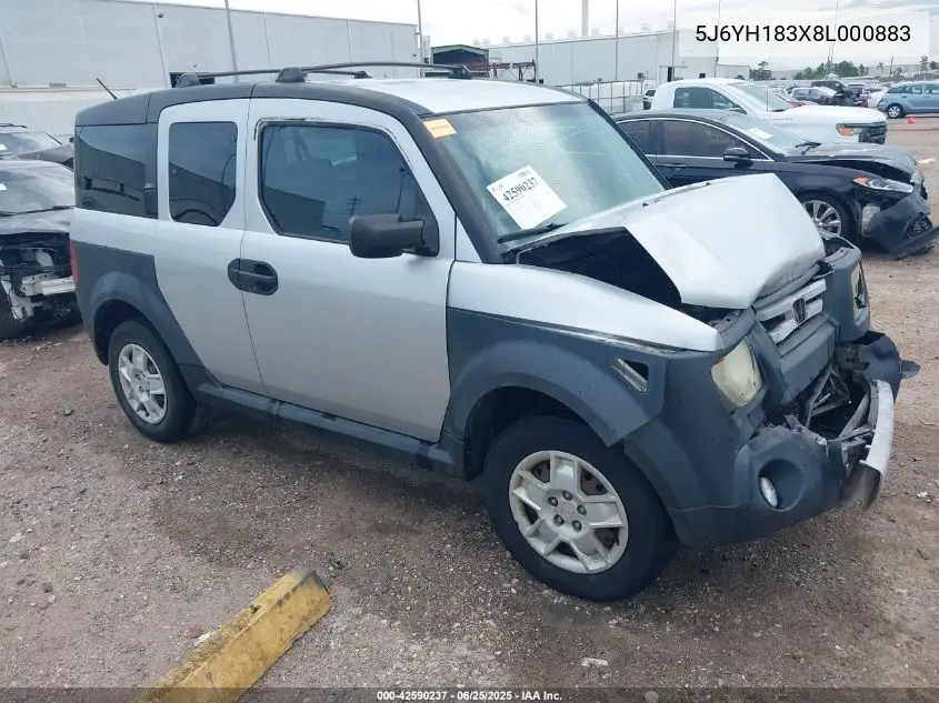 2008 Honda Element Lx VIN: 5J6YH183X8L000883 Lot: 42590237