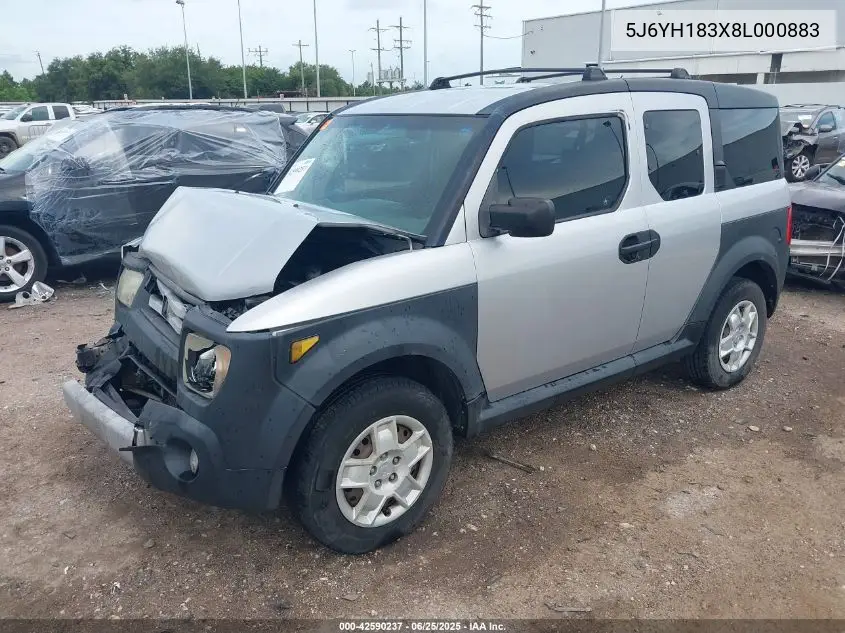 2008 Honda Element Lx VIN: 5J6YH183X8L000883 Lot: 42590237