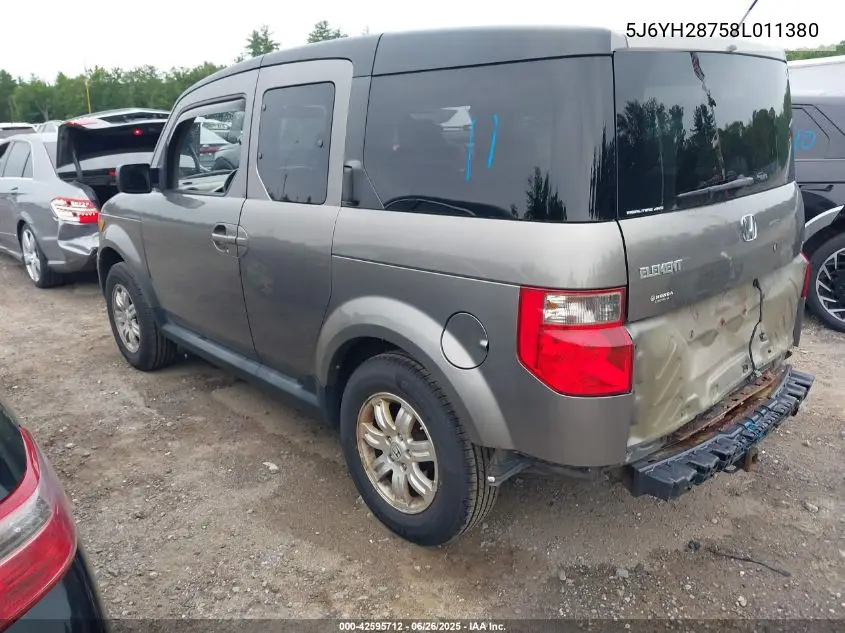 2008 Honda Element Ex VIN: 5J6YH28758L011380 Lot: 42595712