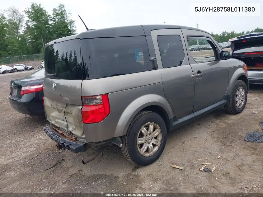2008 Honda Element Ex VIN: 5J6YH28758L011380 Lot: 42595712