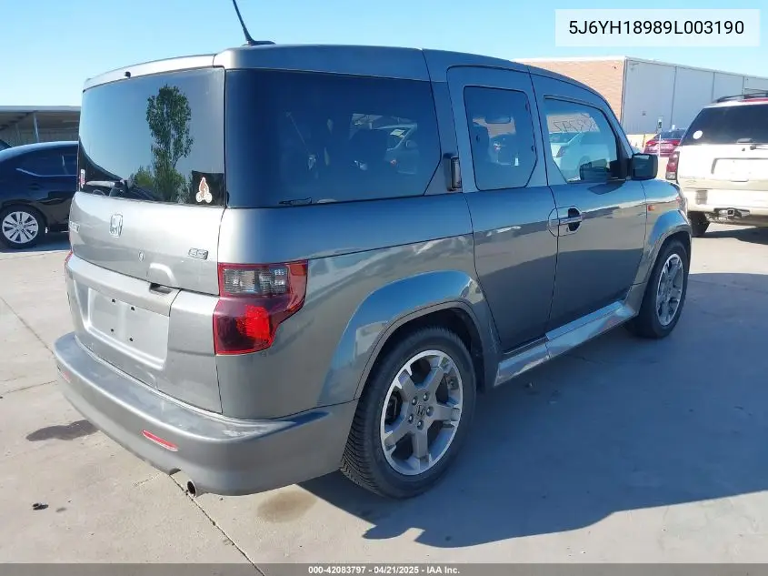 2009 Honda Element Sc VIN: 5J6YH18989L003190 Lot: 42083797