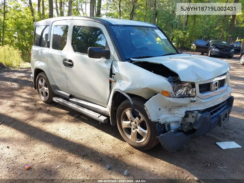 2009 Honda Element Ex VIN: 5J6YH18719L002431 Lot: 42191040