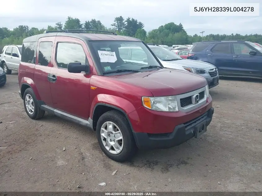 2009 Honda Element Lx VIN: 5J6YH28339L004278 Lot: 42365180