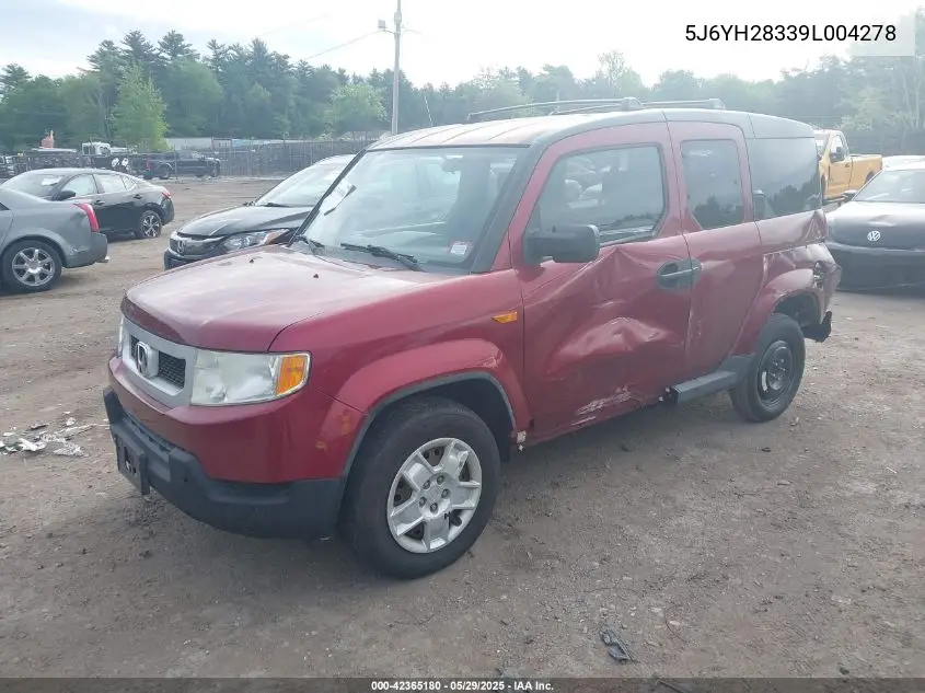 2009 Honda Element Lx VIN: 5J6YH28339L004278 Lot: 42365180