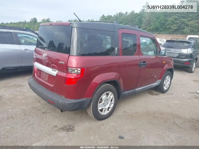 2009 Honda Element Lx VIN: 5J6YH28339L004278 Lot: 42365180